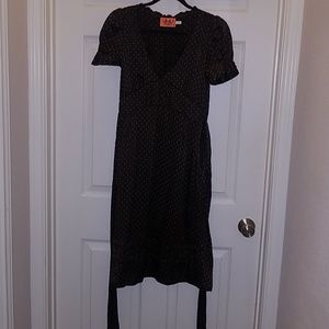 Chocolate silk, pink polka dot Juicy Couture Dress